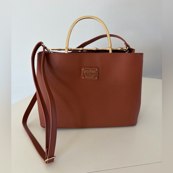 Loungefly Handbags - Loungefly Harry Potter Deathly Hallows Elder Wand Cognac Structured‎ Handbag